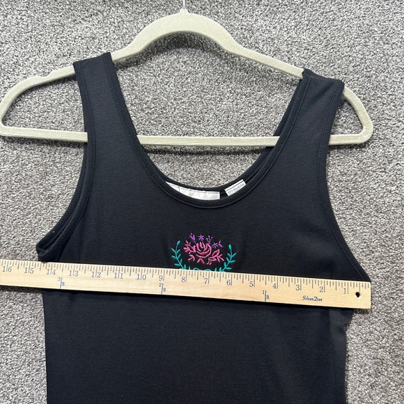 VTG Bermuda Run A Lien‎ Midi Dress Women Large Black Embroidered Sleeveless - Picture 4 of 12
